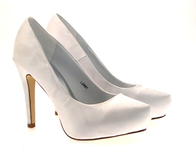 white satin platform shoes